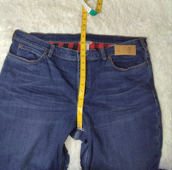 Duluth Trading Company Women's Denim Flannel Lined Straight Leg Jeans Size 18X29 - Picture 10 of 12